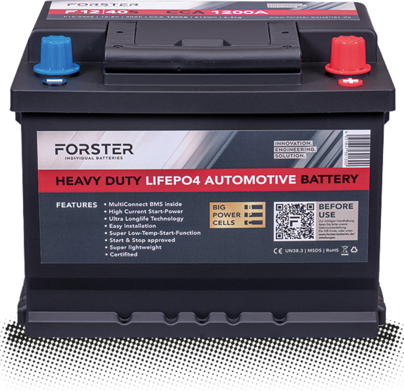 Forster Premium Starter - Leistungsstarke Lithium-Autobatterie.