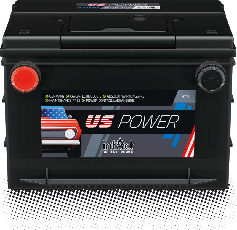 intAct US-Power 56010GUG, Autobatterie 12V 60Ah 600A