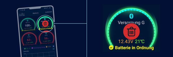 Die Grafik symbolisiert das löschen eines Gerätes aus der Battery-Guard App.