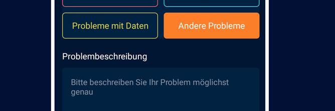 Die Grafik zeigt den Bereich "Problembeschreibung" in der intAct Battery Check App.