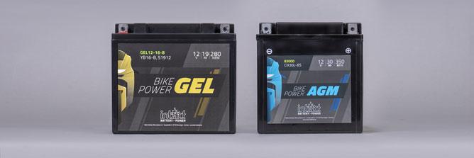 Das Bild zeigt die intAct Bike-Power GEL und die intAct Bike-Power AGM.