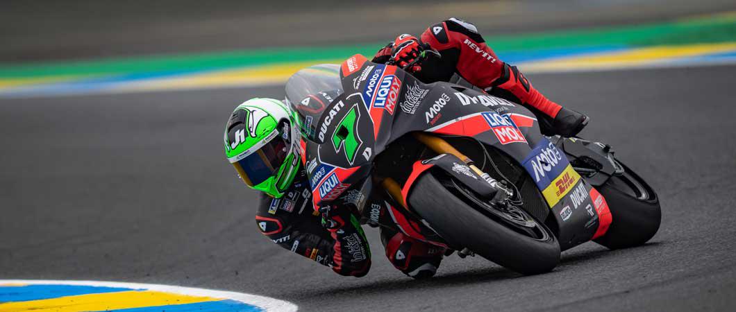 Das Bild zeigt den MotoE-Fahrer Lorenzo Baldassarri auf seinem Bike.