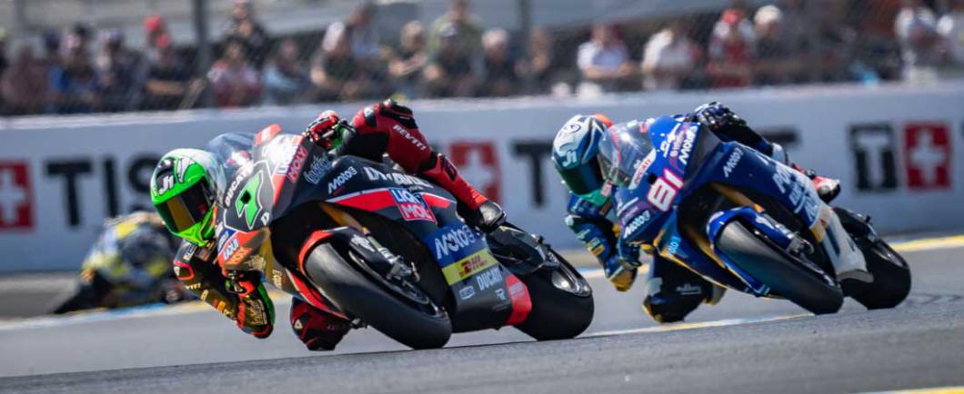 Der MotoE Fahrer Lorenzo Baldassarri in Action.
