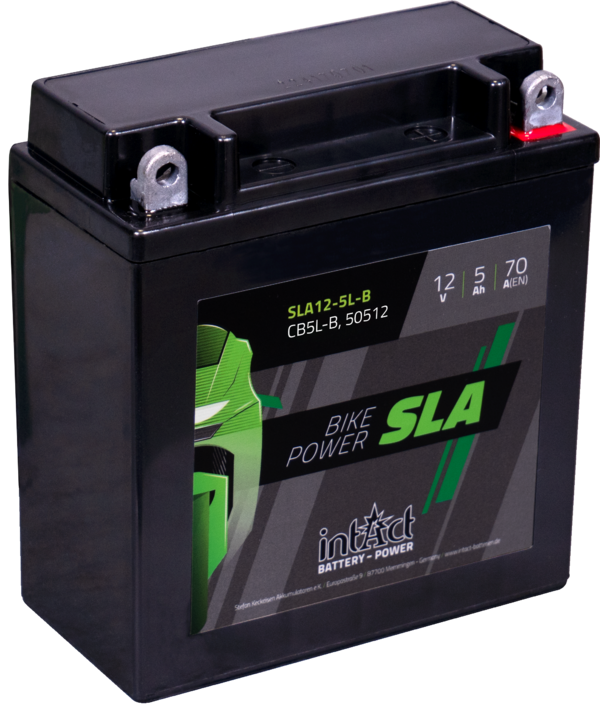 intAct Bike-Power SLA - Motorradbatterie - AGM-Batterie, Art.-Nr. SLA12-5L-B